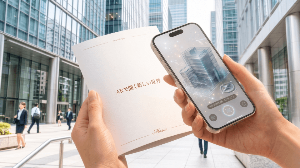スマートフォンでARを体験する様子